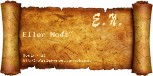 Eiler Noé névjegykártya